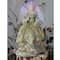 16" Gold & Brown Lighted Angel in Gown with Harp Tree Topper